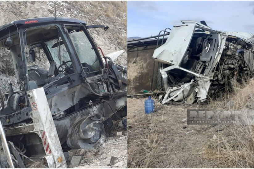 Footage from area where 8 people hit by landmines in Kalbajar