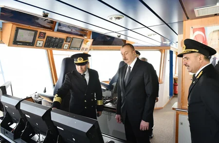 President Ilham Aliyev attends ceremony to launch “Jabrayil” and “Gubadli” ships