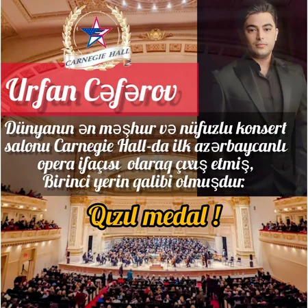 Azərbaycanın opera ifaçısı Nyu-Yorkda keçirilən müsabiqədə qızıl medal qazanıb
