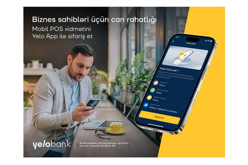 Filiala gəlmədən Yelo Mobil POS xidmətinə qoşulun!