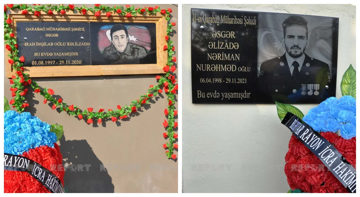 Vətən müharibəsi şəhidlərinin xatirə lövhəsinin açılışı olub 
