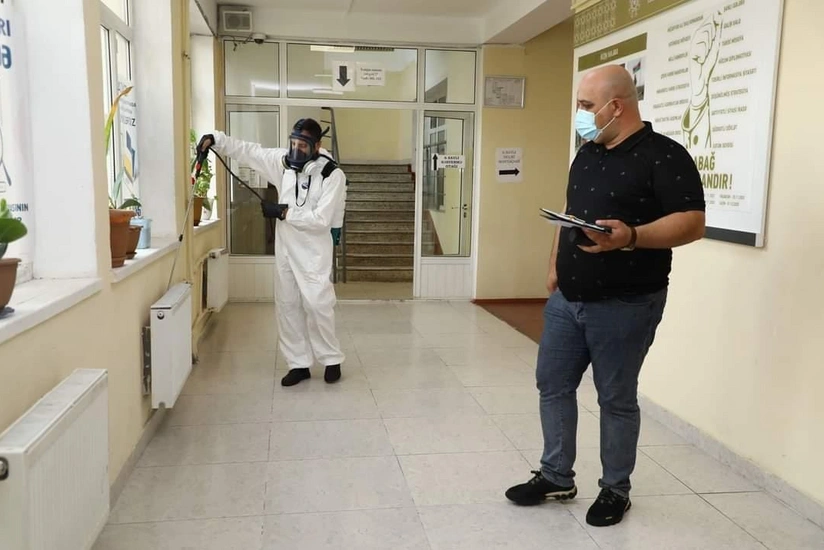 Bölgə məktəblərində yeni tədris ilinə hazırlıq məqsədilə dezinfeksiya işləri aparılır