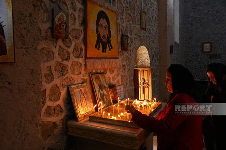 Qəbələdəki Cotari kilsəsində Pasxa bayramı qeyd edilib - YENİLƏNİB