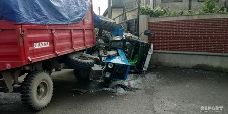 Kürdəmirdə traktor aşıb, sürücü xəsarət alıb - FOTO - VİDEO - YENİLƏNİB