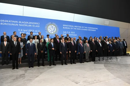 Welcome ceremony held for ministers who will participate in NAM Coordinating Bureau in Baku