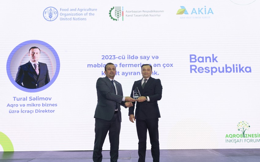 Bank Respublika 2023-cü ildə fermerlərə ən çox kredit ayıran bank oldu!