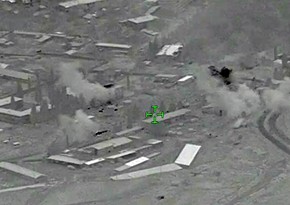 Video recording of artillery strikes inflicted during night battles on enemy