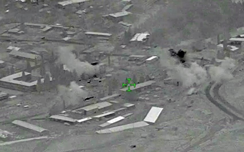 Video recording of artillery strikes inflicted during night battles on enemy