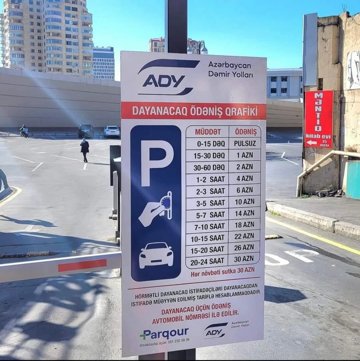 Bakı Dəmiryol Vağzalında avtomobillər üçün parkinq tarifləri müəyyənləşib
