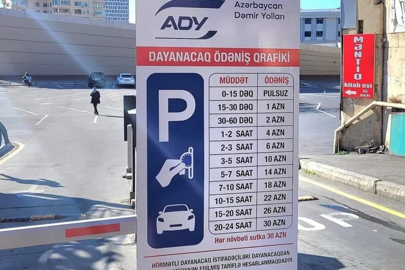 Bakı Dəmiryol Vağzalında avtomobillər üçün parkinq tarifləri müəyyənləşib