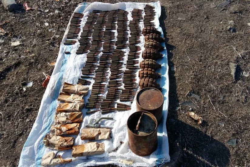 Şəmkirdə əl qumbaraları və mərmilər tapıldı