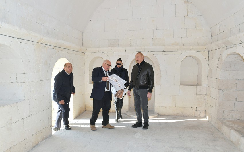 Prezident İlham Əliyev və Mehriban Əliyeva Ağdamda “İmarət” Kompleksində təmir-bərpa işləri ilə tanış olublar