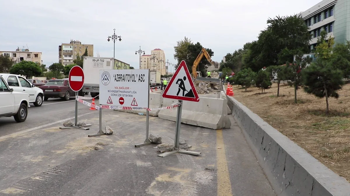 Moskva prospektində keçid yol bağlanıb