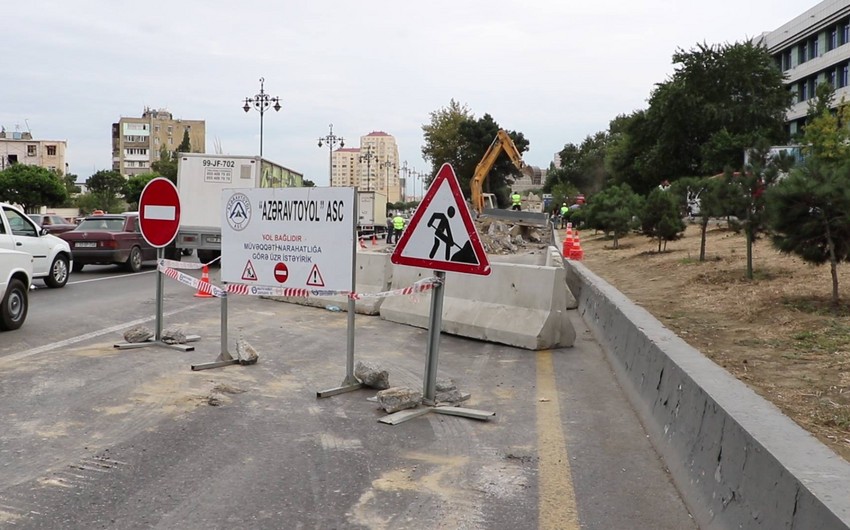 Moskva prospektində keçid yol bağlanıb