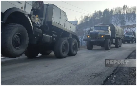 Сегодня по дороге Ханкенди-Лачын беспрепятственно проехали 54 автомобиля миротворцев