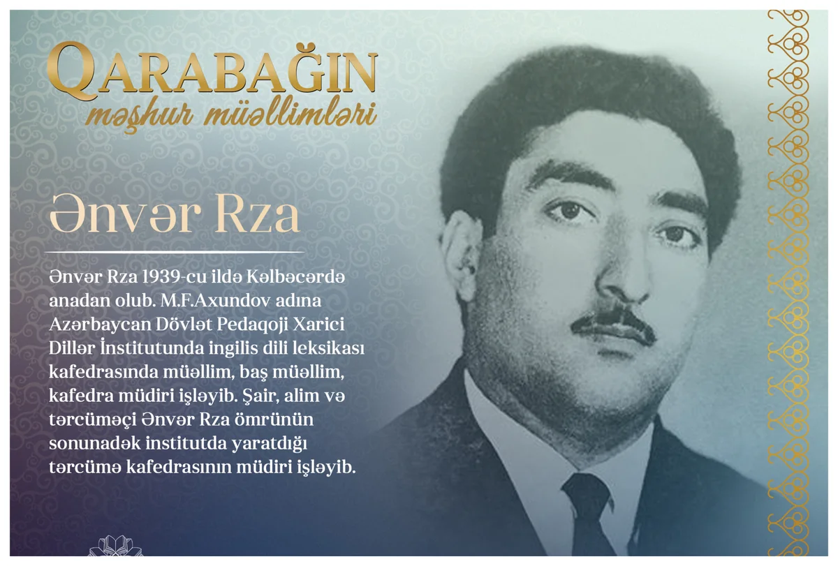 Qarabağın məşhur müəllimləri - Ənvər Rza     