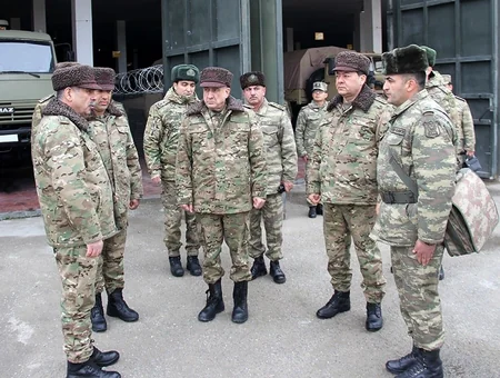 Zakir Hasanov, Maharram Aliyev visiting military units on frontline