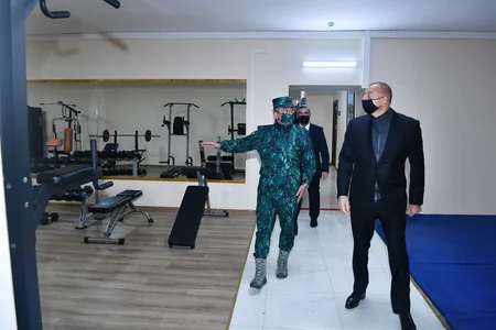 Prezident Cəbrayılda DSX-nin yeni hərbi hissə kompleksinin açılışında iştirak edib