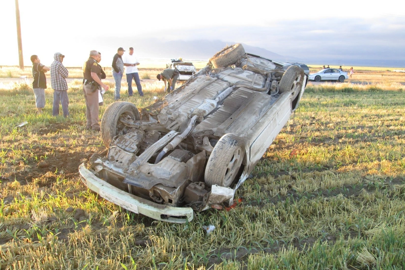 Şəkidə avtomobil aşıb, sürücü xəsarət alıb