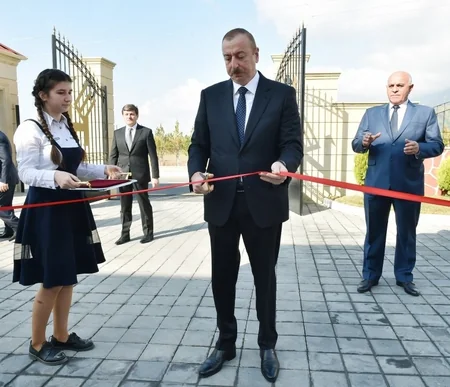 President Ilham Aliyev attended opening of Gabala branch of Azerkhalcha OJSC