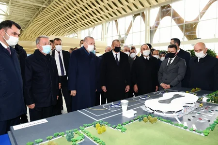 Azərbaycan və Türkiyə prezidentləri Füzuli Beynəlxalq Hava Limanının açılışında iştirak ediblər
