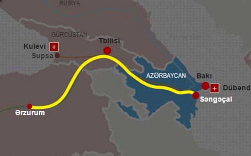 Bakı-Ərzurum kəməri ilə 5,3 mlrd. kubmetr qaz ötürülüb