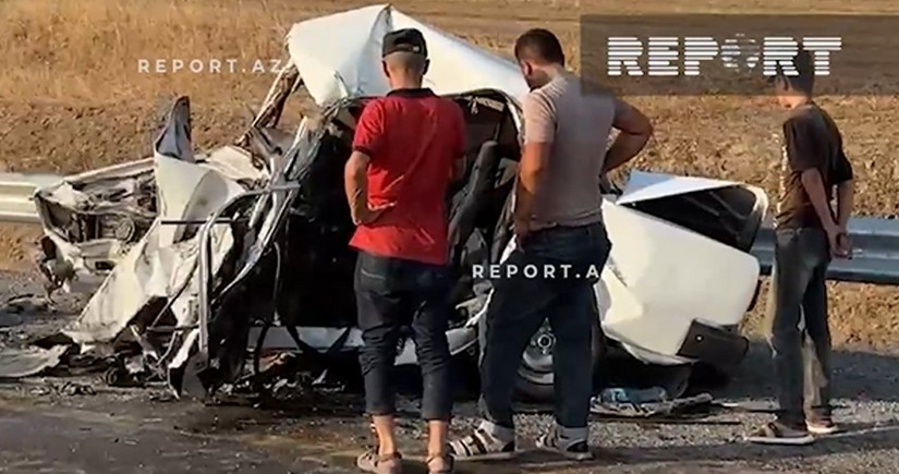 В Шеки произошло тяжелое ДТП, есть погибший и пострадавшие