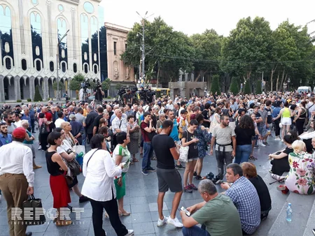Tbilisidə növbəti etiraz aksiyası keçirilir - FOTO