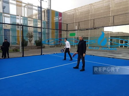 Su İdman Sarayında padel tennis kortunun açılışı olub