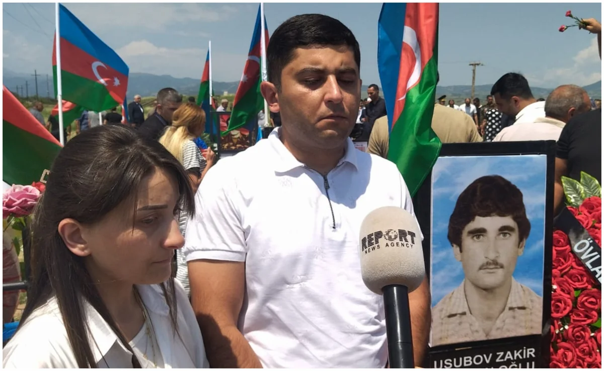 Xocalı şəhidinin oğlu: 32 illik atasızlıq həsrəti bitdi, ailəmizin gözü aydın olsun