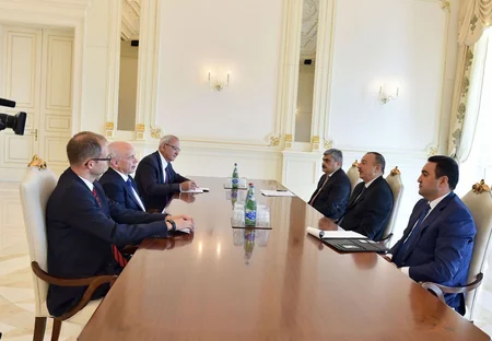 President Ilham Aliyev receives a delegation of the Swiss Confederation