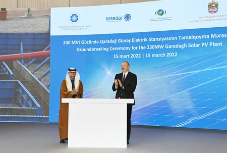 Ilham Aliyev inaugurates Garadagh Solar Power Plant
