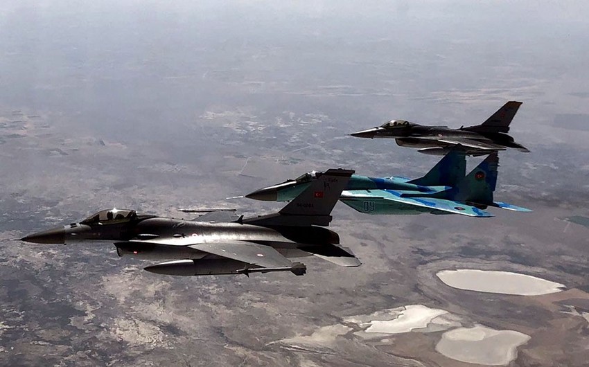 Joint flight-tactical exercise flights to study terrain held as part of TurAz Falcon-2018