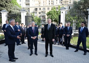 İlham Əliyev və Şavkat Mirziyoyev Özbəkistanın Azərbaycandakı səfirliyinin yeni binasının açılışında iştirak ediblər - YENİLƏNİB