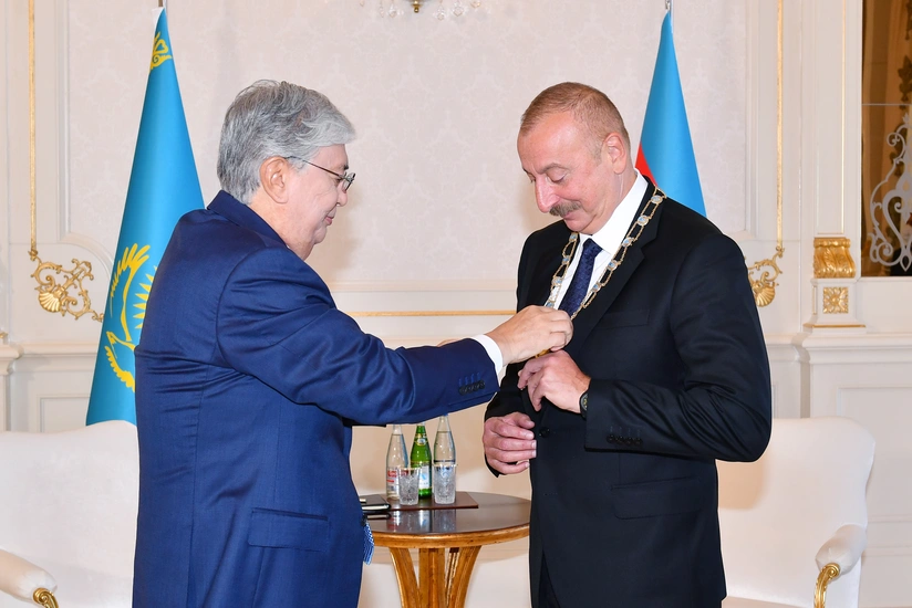 Ilham Aliyev awarded highest order of Kazakhstan - UPDATED