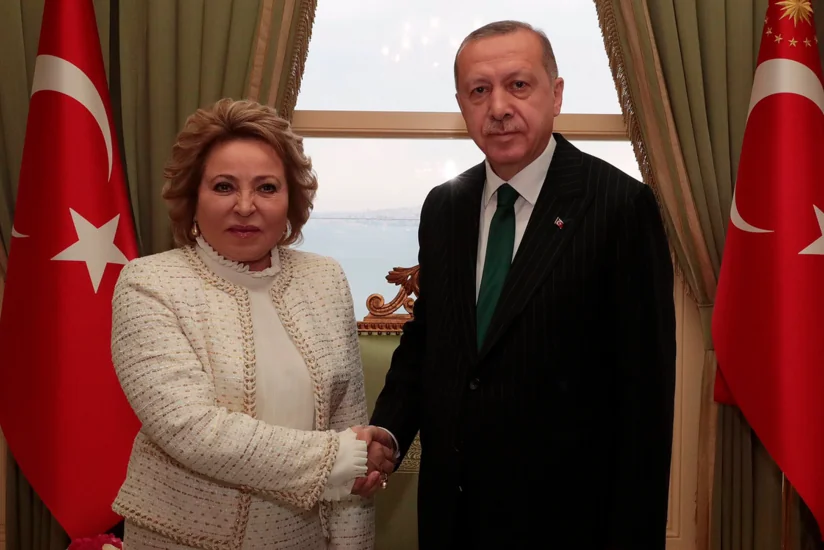 Türkiyə Prezidenti Valentina Matviyenkonu qəbul edib