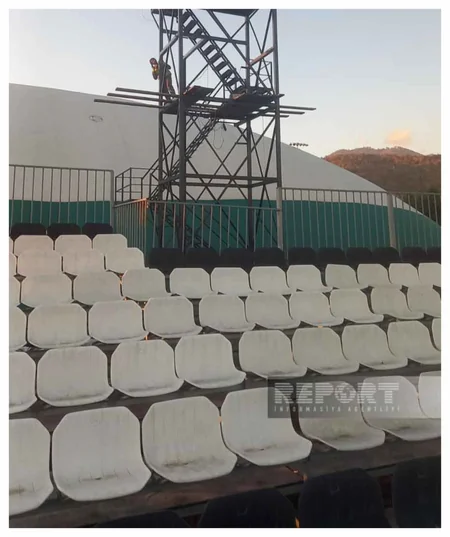 Azərbaycan millisinin oyunu ilə bağlı Qəbələ şəhər stadionunda görülən işlər yekunlaşıb