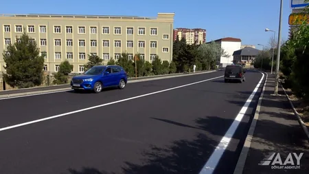 Bakının Elşən Süleymanov küçəsinin bir hissəsi təmir olunub