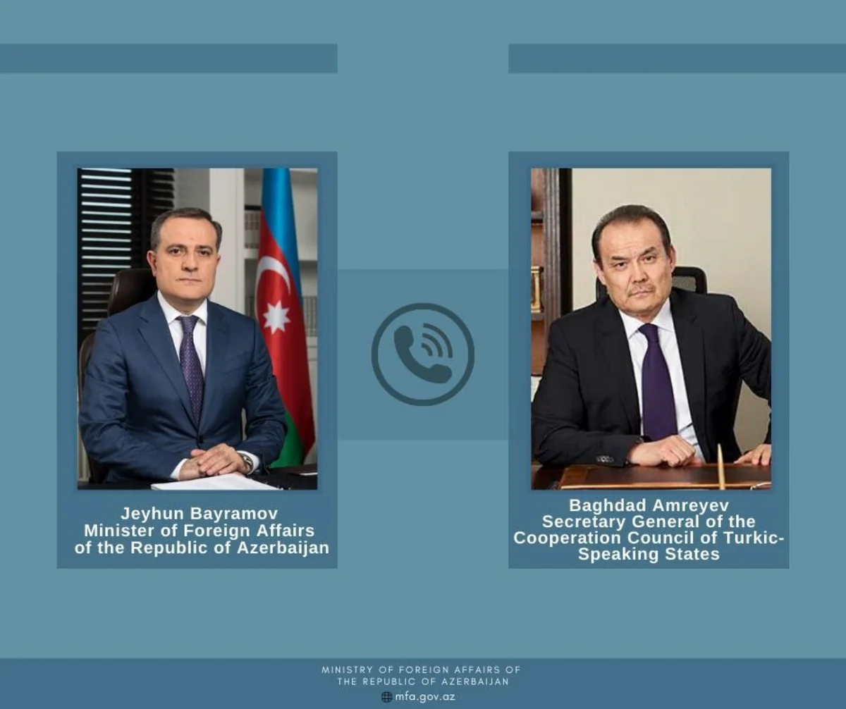 Ceyhun Bayramovla Türk Şurasının baş katibi arasında telefon danışığı olub