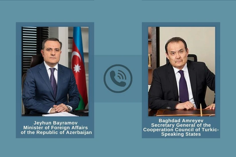 Ceyhun Bayramovla Türk Şurasının baş katibi arasında telefon danışığı olub