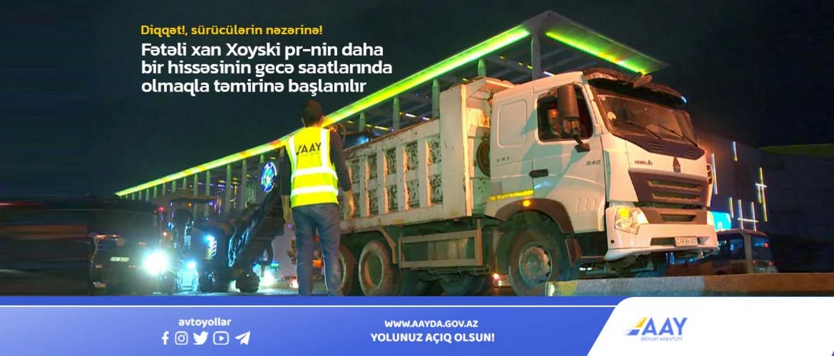 Bakının Fətəli xan Xoyski prospektinin daha bir hissəsinin təmirinə başlanılır