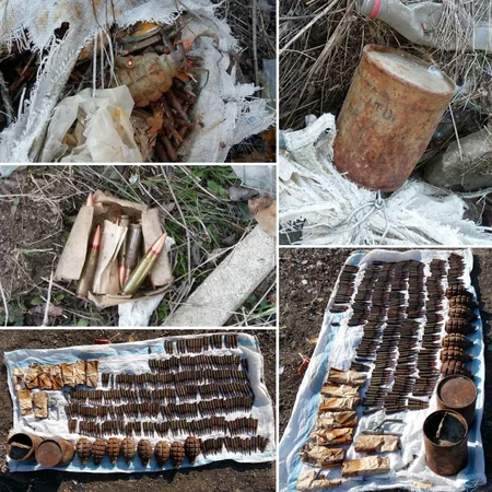 Şəmkirdə əl qumbaraları və mərmilər tapıldı