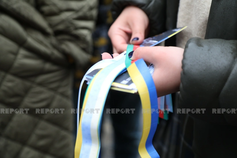 Bakıda Ukraynaya dəstək aksiyası keçirilib