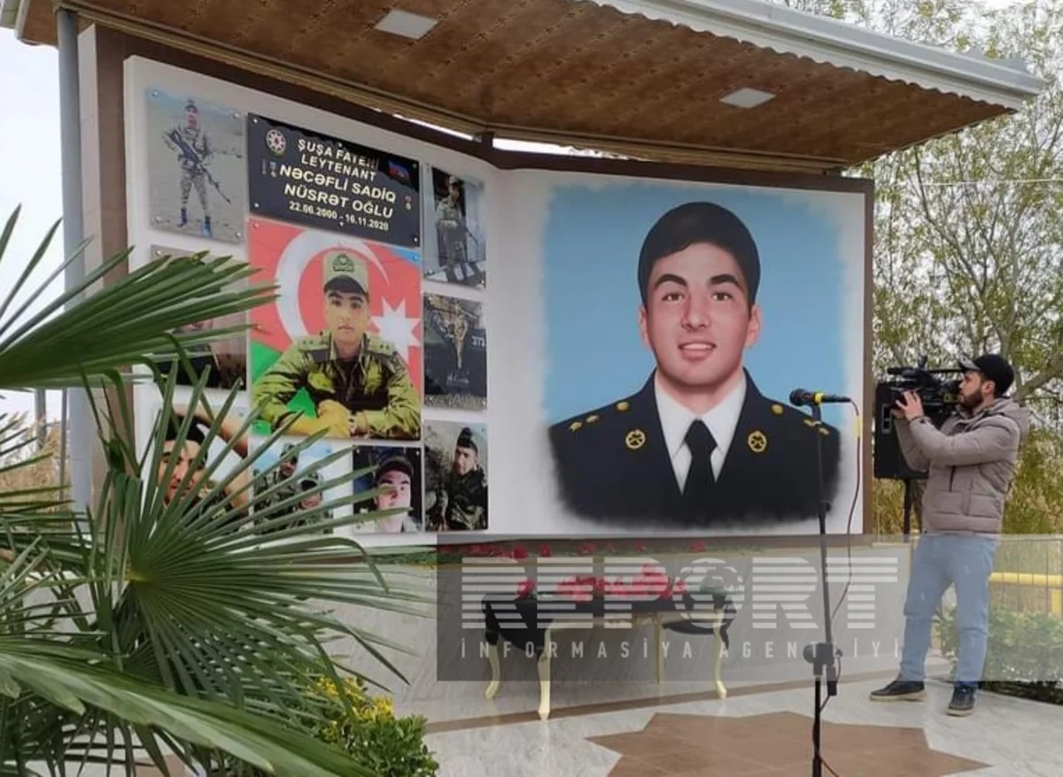 Biləsuvarda Vətən müharibəsi şəhidinin xatirə abidəsinin açılışı olub