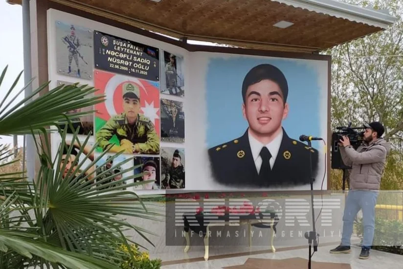 Biləsuvarda Vətən müharibəsi şəhidinin xatirə abidəsinin açılışı olub