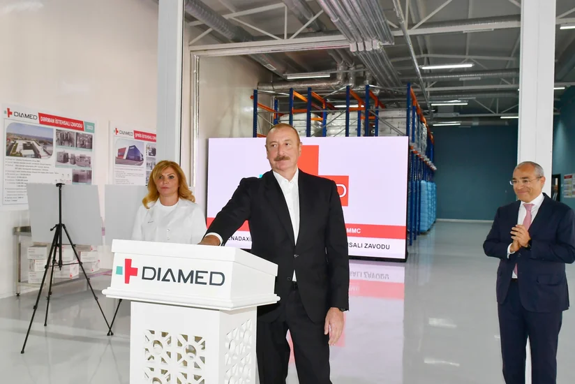 Президент Ильхам Алиев принял участие в открытии фармацевтического завода Diamed в Баку