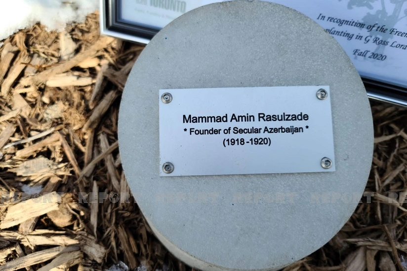 Kanadanın Toronto şəhər parkında Məhəmməd Əmin Rəsulzadənin xatirə lövhəsi qoyulub