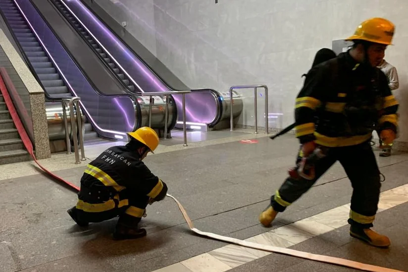 FHN Bakı metrosunda yanğın-taktiki təlim keçirib
