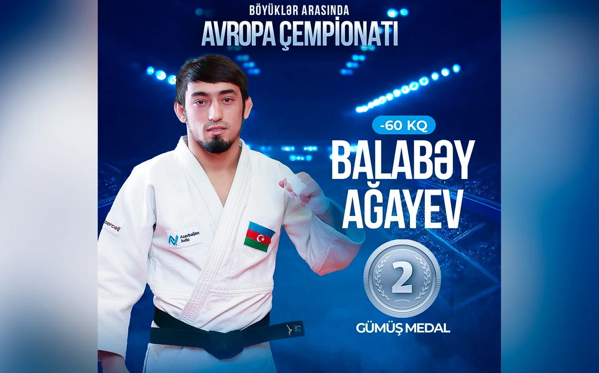 Azərbaycan cüdoçusu Avropa çempionatında gümüş medal qazanıb