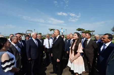 President Ilham Aliyev inaugurates drinking water supply project in Pirallahi district
